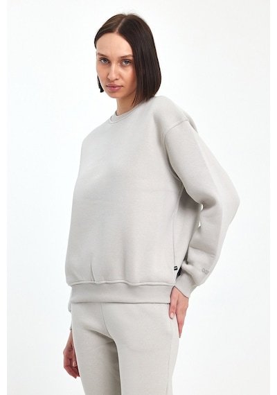 Odda Kadın Bisiklet Yaka Şardonlu Sweatshirt Gri