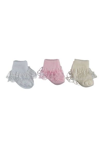 Mdm 12 Adet Yenidoğan Bebek Çorap 4 Paket, Pakette 3 Adet Mevcut Pembe 636956-9 Pembe