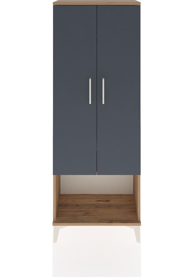 Arges Dolap Tek Raflı 2 Kapaklı Tek Askılı 60x30x163 Çam-antr... Çam