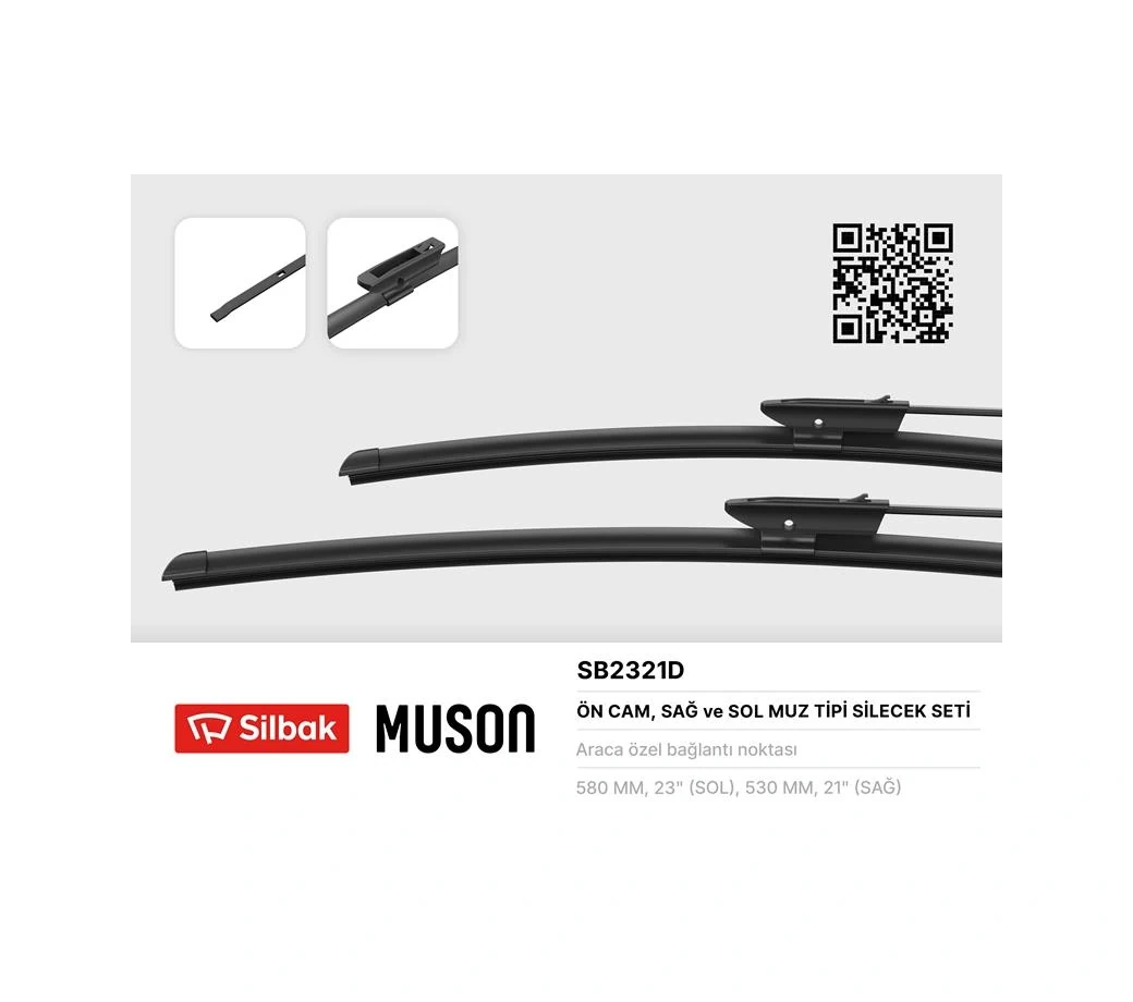 Silecek Süpürgesi 580/530mm Muz Tipi Kangoo 2 2001-2008