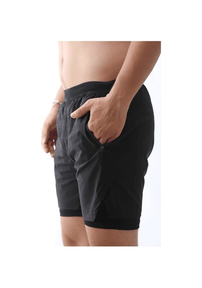 Nature The Brand 2 Li Paket Gym Ve Fitness Astarlı Taytlı Şort Gizli Cep Detaylı Karışık Renkler