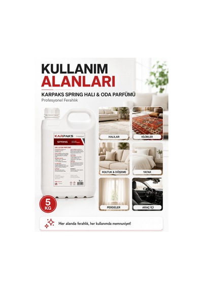 Spring Halı Ve Oda Parfümü 5 L Kalıcı Ferah Koku Profesyonel Kullanım Bahar Esintisi
