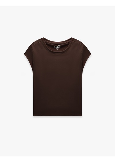 Koton Slim Fit Bisiklet Yaka Kısa Kollu Spor Tişört Kahverengi 6sak10340nk Kahve