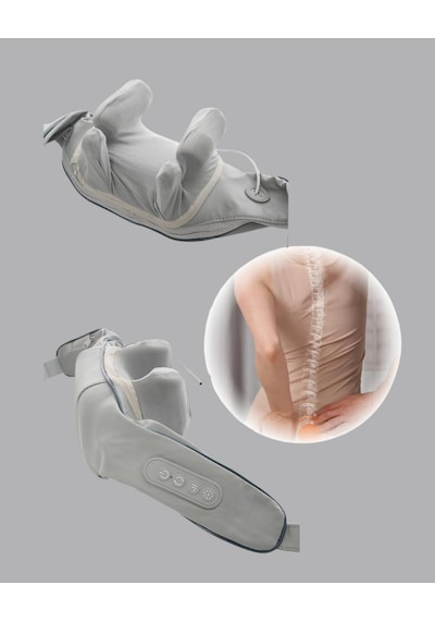 Depomıx Titreşimli Boyun Masaj Cihazı Isı Terapili Şarjlı Vnb-01 Ergonomik U Tasarım Gri