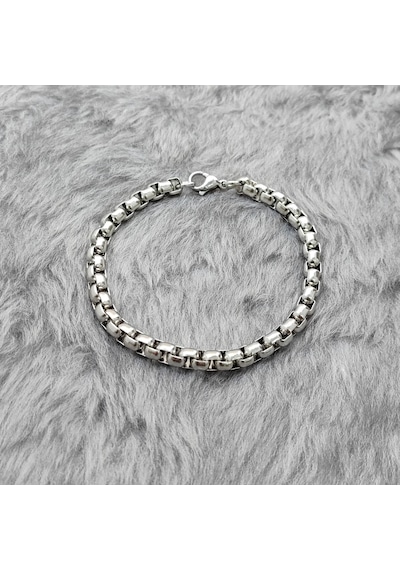 Chavin 6 mm. 21 cm. Gri Çelik Erkek Bileklik er33-6 Çelik