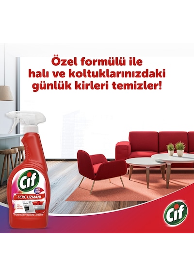 Cif Sprey Yüzey ve Tekstil Lekeleri için Leke Uzmanı 3 x 750 ML