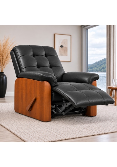 Smarto Relax Ceviz Ahşap Yan Panelli Gerçek Deri Manuel Mekanizmalı Yatar Ayak Uzatmalı Ergonomik Tv Koltuğu Baba Koltuğu Siyah Smarto Relax Ceviz Ahşap Yan Panelli Gerçek Deri Manuel Mekanizmalı Yatar Ayak Uzatmalı Ergonomik Tv Koltuğu Baba Koltuğu Siyah
