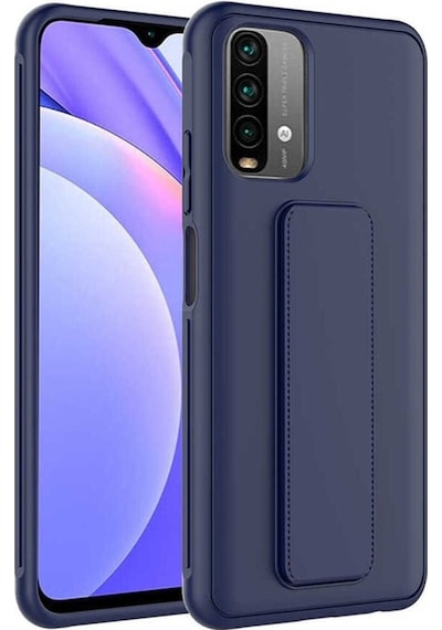 Xiaomi Poco M5s Kılıf Zore Qstand Kapak Lacivert