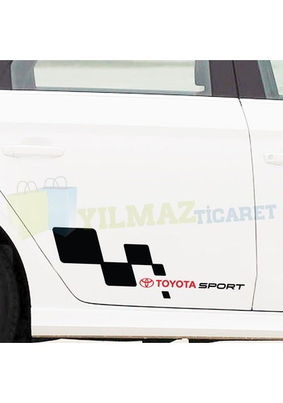 Toyota Logo Arma Sport Yan Kapı Altı Oto Sticker Etiket 1 Çift