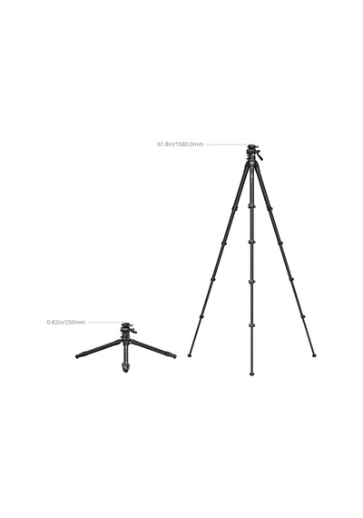 Smallrig 5028 Taşınabilir Karbon Fiber Seyahat Tripod Seti