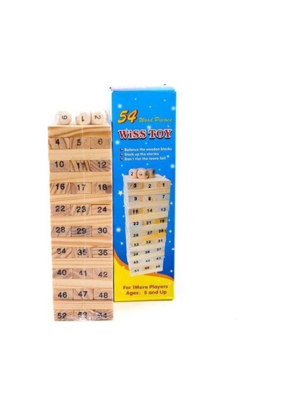 Sayılı Jenga Ahşap Oyuncak Denge Oyunu Ahşap Blok