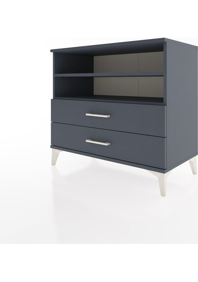 Hyperion Şifonyer 2 Raflı 2 Çekmeceli 88x44x80 Antrasit-antrasit Antrasit