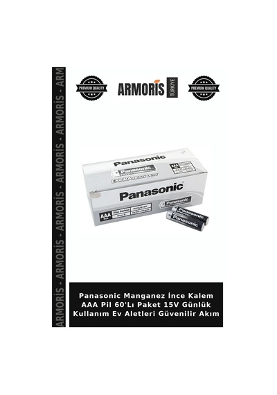 Panasonic Manganez İnce Kalem Aaa Pil 60'lı Paket 15v Günlük Kullanım Ev Aletleri Güvenilir Akım