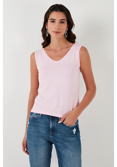 Lela Kalın Askılı V Yaka Bayan Bluz 5864384 Toz Pembe Lela Kalın Askılı V Yaka Bayan Bluz 5864384 Toz Pembe