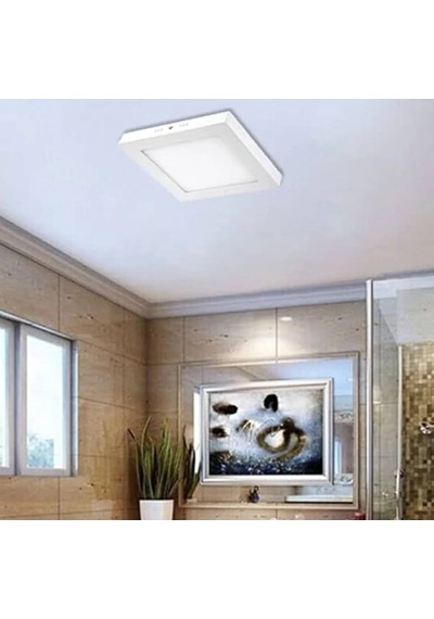 24 Watt Günışığı Ledli Çok Kaliteli Sıva Üstü Tavan Armatür 22 X 22 Cm Kare Sıva Üstü Tavan Armatürü Beyaz