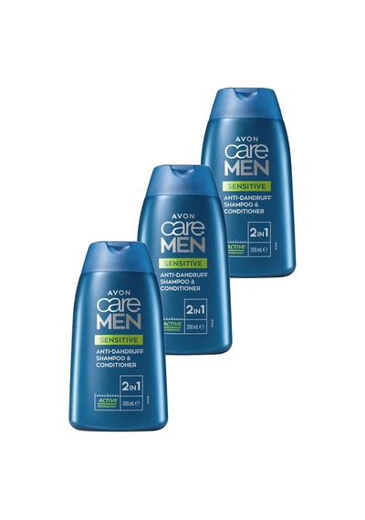 Avon Care Men Sensitive 2'si 1 Arada Kepek Önleyici Şampuan Ve Saç Kremi 3 x 200 ML