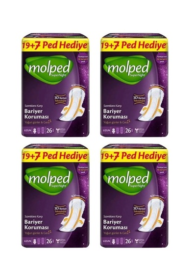 Molped Süpernight Hijyenik Ped Uzun 4 x 26'lı