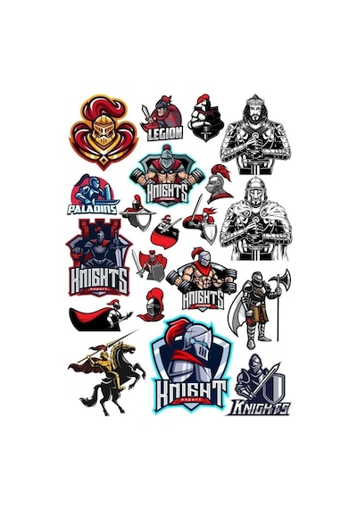 Knight Şövalye Sticker Set-10 25 Parça Telefon, Tablet, Defter, Laptop Sticker