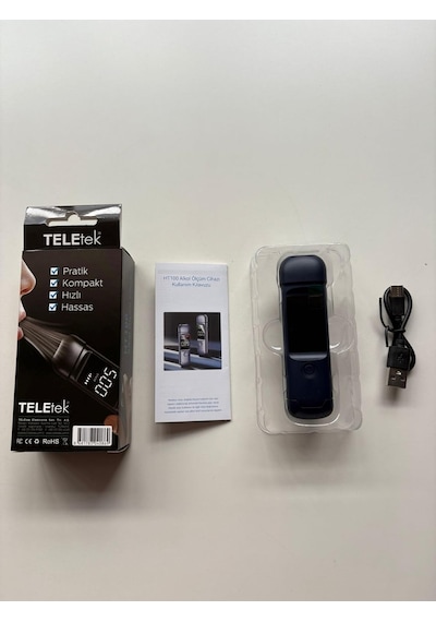 Teletek Dijital Alkolmetre, Lcd Ekranlı, Type-c Şarjlı, Sesli Ve Işıklı Uyarı Sistemi, Taşınabilir Alkol Test C