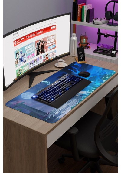 Lauma Genshin Impact Anime Oyuncu V4 - 90x40 Xxl Gaming Mouse Pad Fare Altlığı