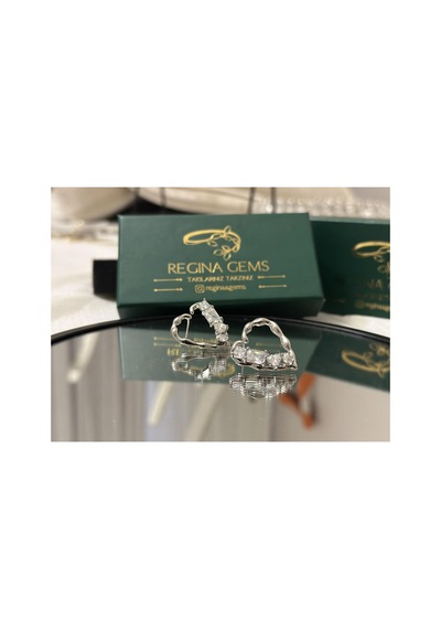 Golden Cascade Crystal Hoop Küpe Gümüş
