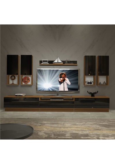 Decoraktiv Trendstyle 8das Mdf Tv Ünitesi Tv Sehpası Ceviz - Siyah