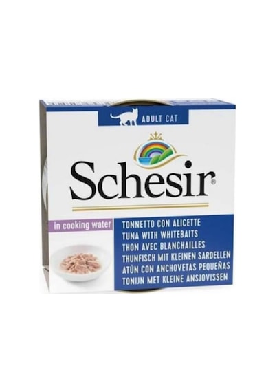 Schesir Suda Pişirilmiş Ton Ve Ringa Balıklı Yetişkin Kedi Konservesi 85 Gr