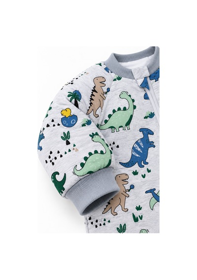 Babyhola 2.5 Tog Yorgan Gerektirmeyen Kalın Elyaf Dolgulu Çocuk Uyku Tulumu Pamuk Astarlı Unisex 6020 Füme