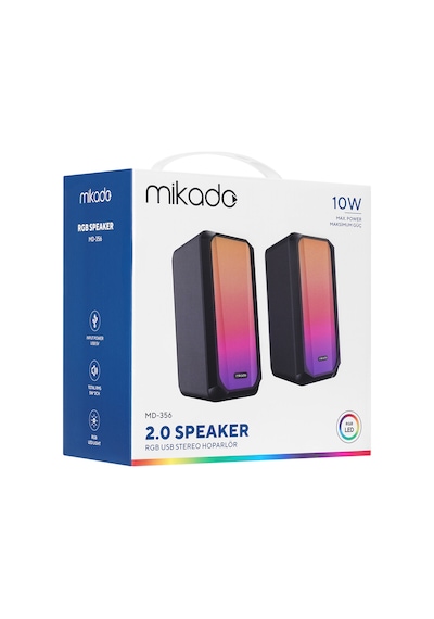 Mikado MD-356 2.0 5Wx2CH RGB Ledli Speaker Hoparlör