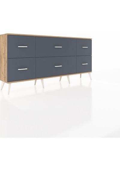 Arges Konsol 6 Çekmeceli 176x30x83 Çam-çam/antrasit Çam/antrasit Arges Konsol 6 Çekmeceli 176x30x83 Çam-çam/antrasit Çam/antrasit