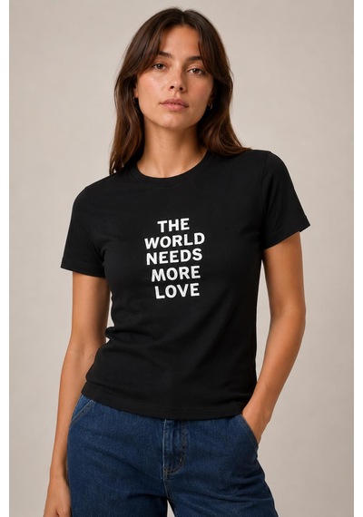 Alexandergardi Slogan Baskılı Regular Fit T-shirt Siyah