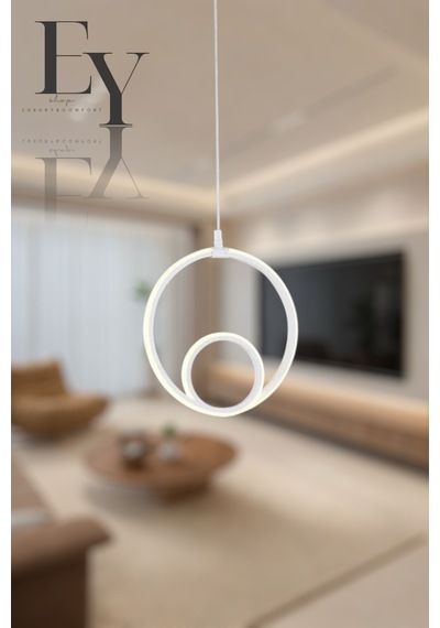Ey Shop Beyaz Damla Göz Model 3 Renk Led Beyaz&sarı&günış Avize Beyaz