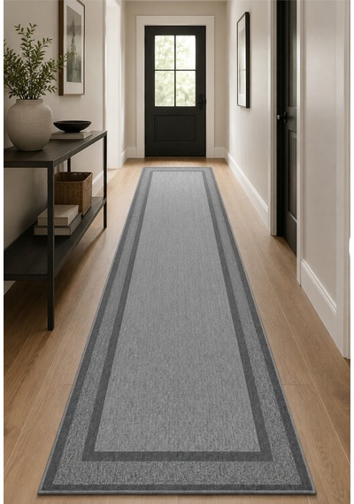 Modern Sisal 8001 Antrasit Leke Tutmayan Kaymaz Taban Salon Mutfak Koridor Balkon Halısı