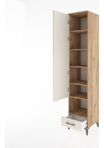 Hyperion Dolap 6 Raflı Tek Çekmeceli Tek Kapaklı 44x44x221 Çam-aytaşı Atlas Çam