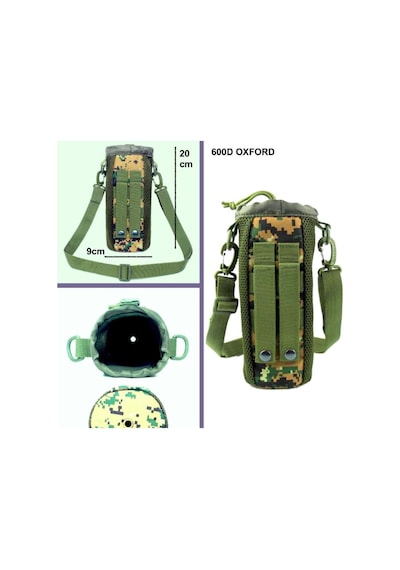 Omeniv Kamufle Şişe Kılıfı Matara Termos Şarap Bira Viski Outdoor