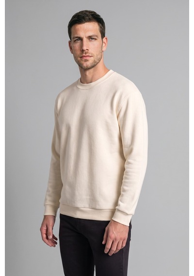 Defacto Relax Fıt Bisiklet Yaka Polar Basic Sweatshirt F3685ax26wner140 Ekru-er140