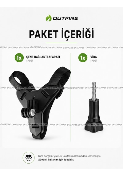 Outfire Aksiyon Kamera Kask Alt Çene Bağlantı Aparatı