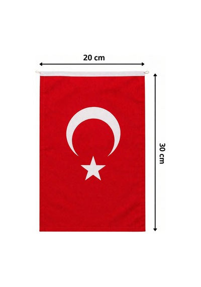 20x30 Cm Türk Bayrağı İç Ve Dış Mekan Kullanımına Uygun Duvar, Balkon, Okul Ve Tören Bayrağı Tek Ebat