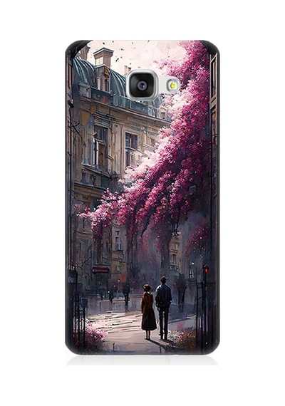 Samsung Galaxy A7 2016 Uyumlu Çiçekli Sokak Desenli Silikon Kılıf