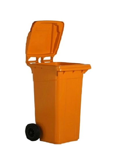 Safell Çöp Konteyneri 120 Lt Isıya Dayanıklı Konteyner Turuncu
