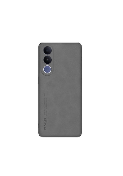 Microcase Vivo V70 Fe 5g İle Uyumlu Luxury Leather Series Deri Desenli Plastik Koruma Kılıf - Al8125 Gri