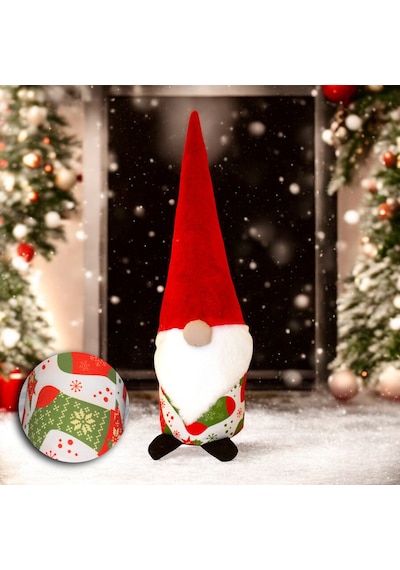 Yılbaşı Noel Baba Kapı Stoperi Yılbaşı Çorabı Beyaz Desenli