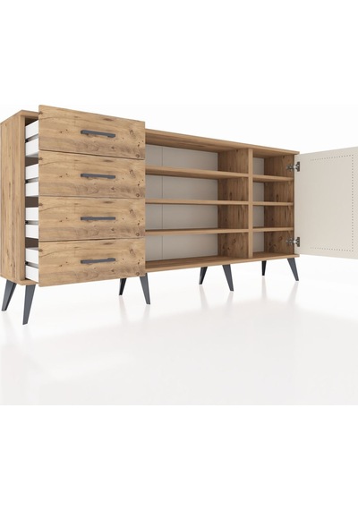 Arges Konsol 6 Raflı 4 Çekmeceli Tek Kapaklı 176x30x83 Çam-aytaşı/çam Aytaşı/çam Arges Konsol 6 Raflı 4 Çekmeceli Tek Kapaklı 176x30x83 Çam-aytaşı/çam Aytaşı/çam