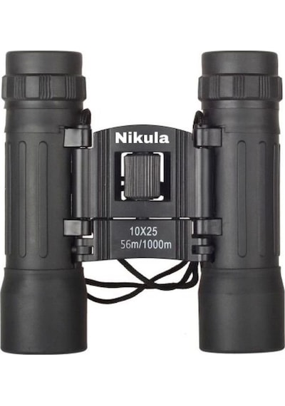 Nikula 10x25 Av Dürbünü -56m/1000m - Kauçuk Kaplama Siyah Çok Renkli