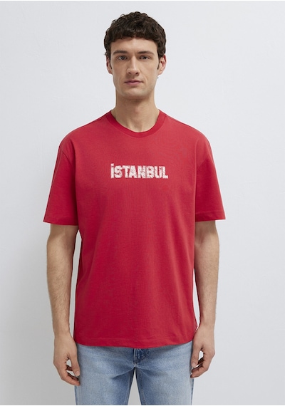 Mavi - İstanbul Baskılı Kırmızı Tişört 0613593-70428
