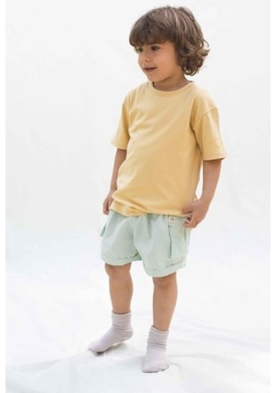 Little Gusto Bambu Oversize Çocuk Tişört Sarı