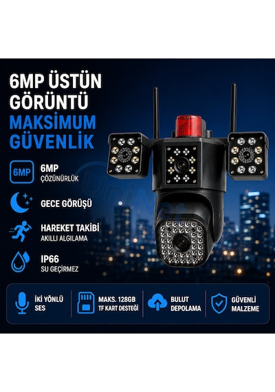 Uninet 12v 4g Sım Kartlı Dış Mekân Güvenlik Kamerası Gece Görüşlü, Hareket Algılamalı, Çift Yönlü Ses Özelliği