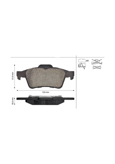 Renault Laguna 2 - Iı Arka Fren Balatası Takım - 7701206609 -440602154r - Mga