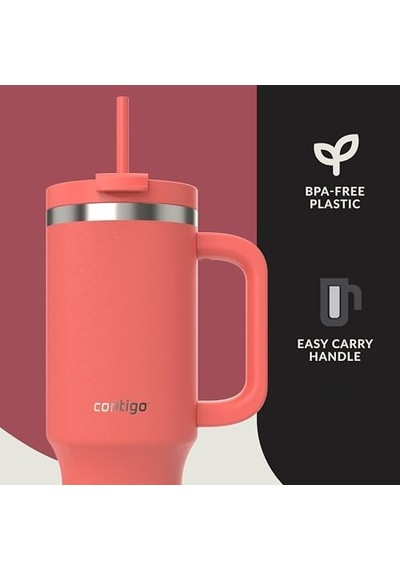 Üniseks Yetişkin Streeterville Tumbler Pipetli Yalıtımlı Su Şişesi, 1.2l, Açık Beyaz