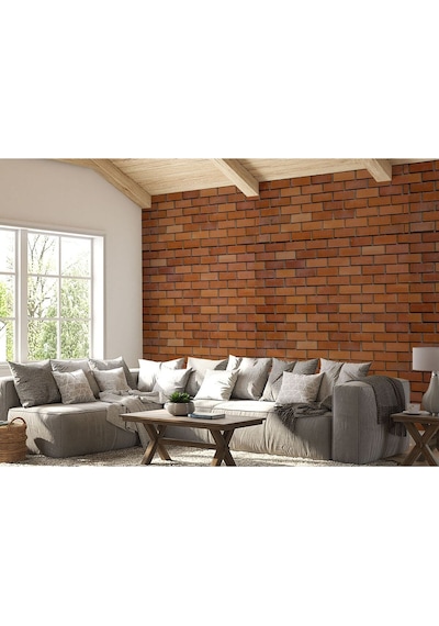 Taş Tuğla Desenli Duvar Kağıdı-5597 Çok Renkli